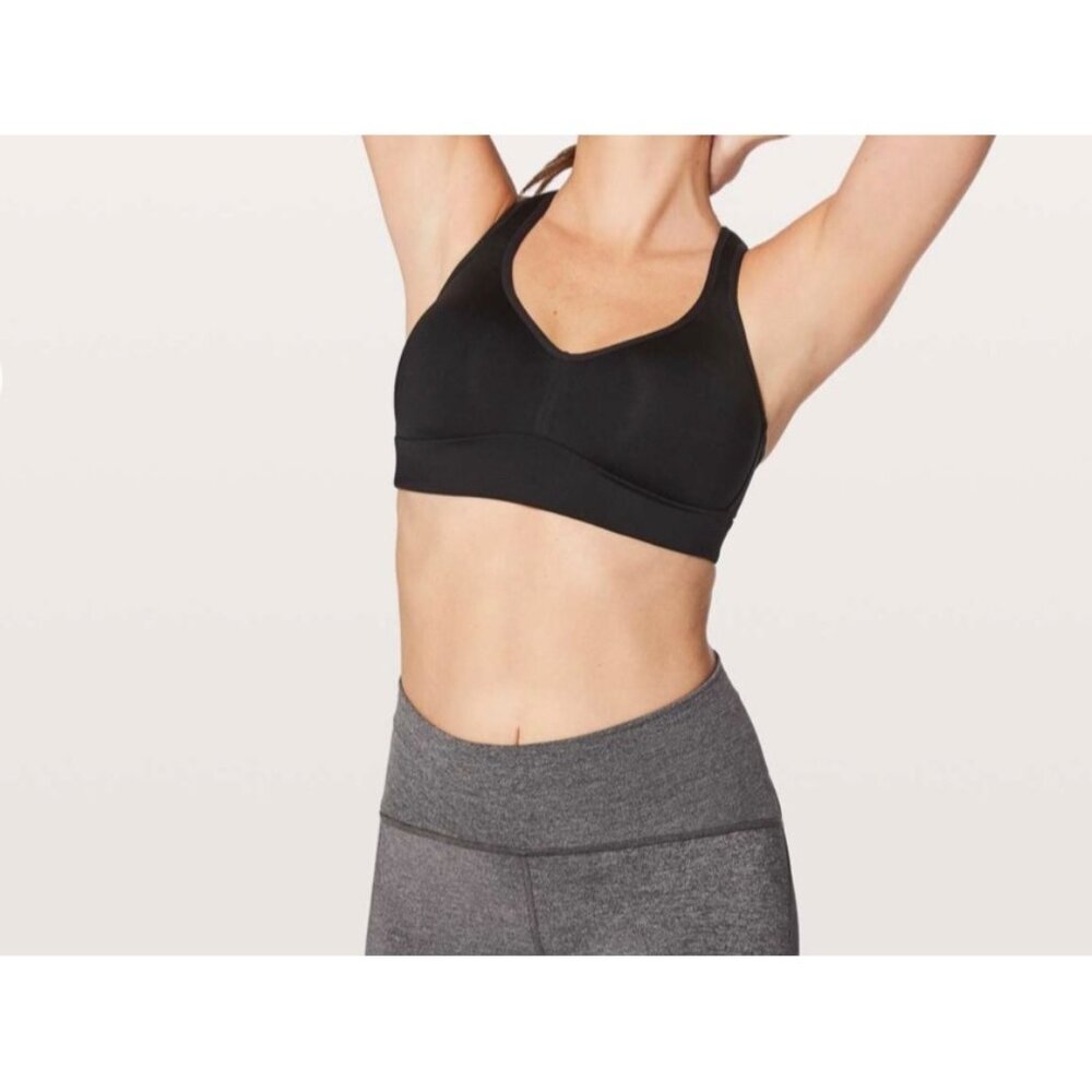 Lululemon Molded Foam Cup Sports Bra V Neck Racer Back High Support Sheer Minima